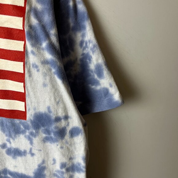 Vintage 90s American Flag T Shirt White Blue XL Extra Large USA Single Stitch - Picture 5 of 15